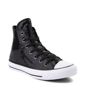 *SOLD* Black Sequin Hi Top Converse